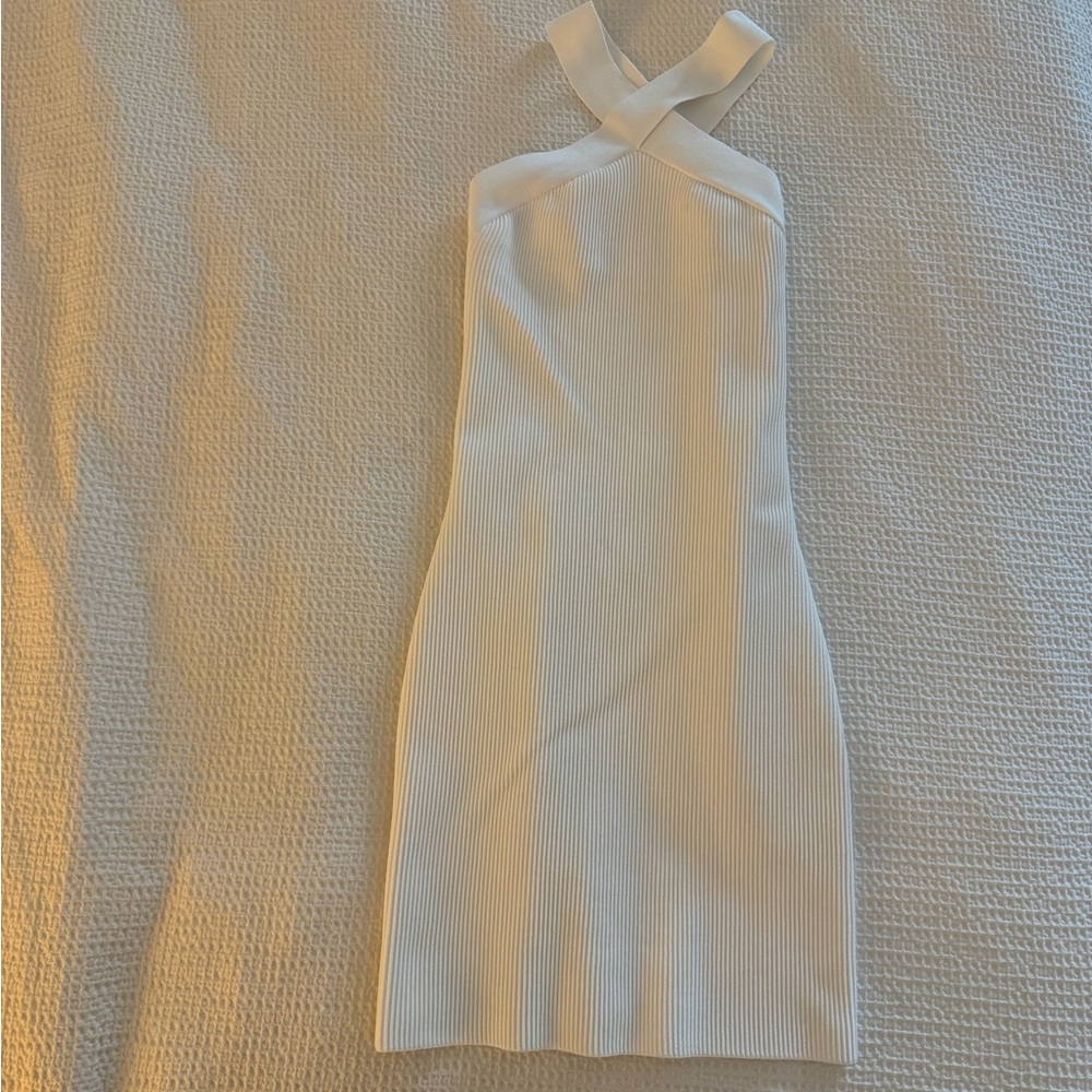 Aritzia Babaton bodycon crisp white ribbed dress size M